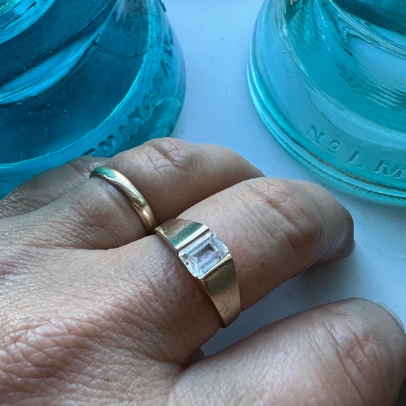 Vintage Other - vintage 14K gold CZ mens ring